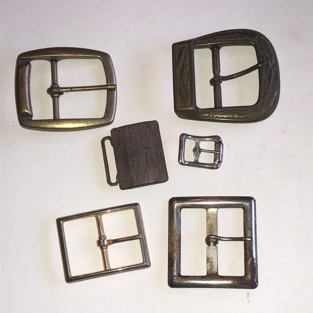 Vintage Metal Belt Buckles - Mixed Styles in Antique Aged Tone